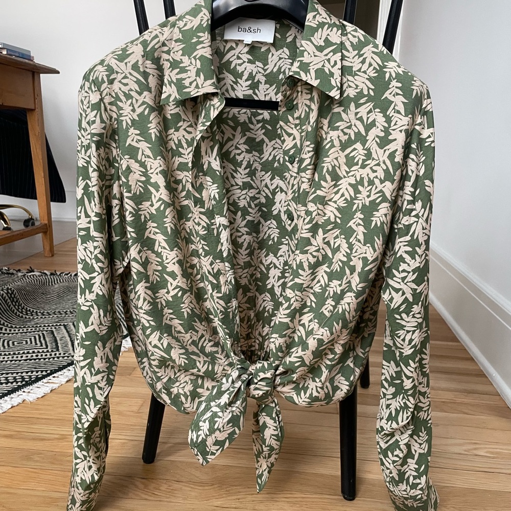 Ba&sh Tarmac Blouse in Vert. Size: 1 (Small) NWT